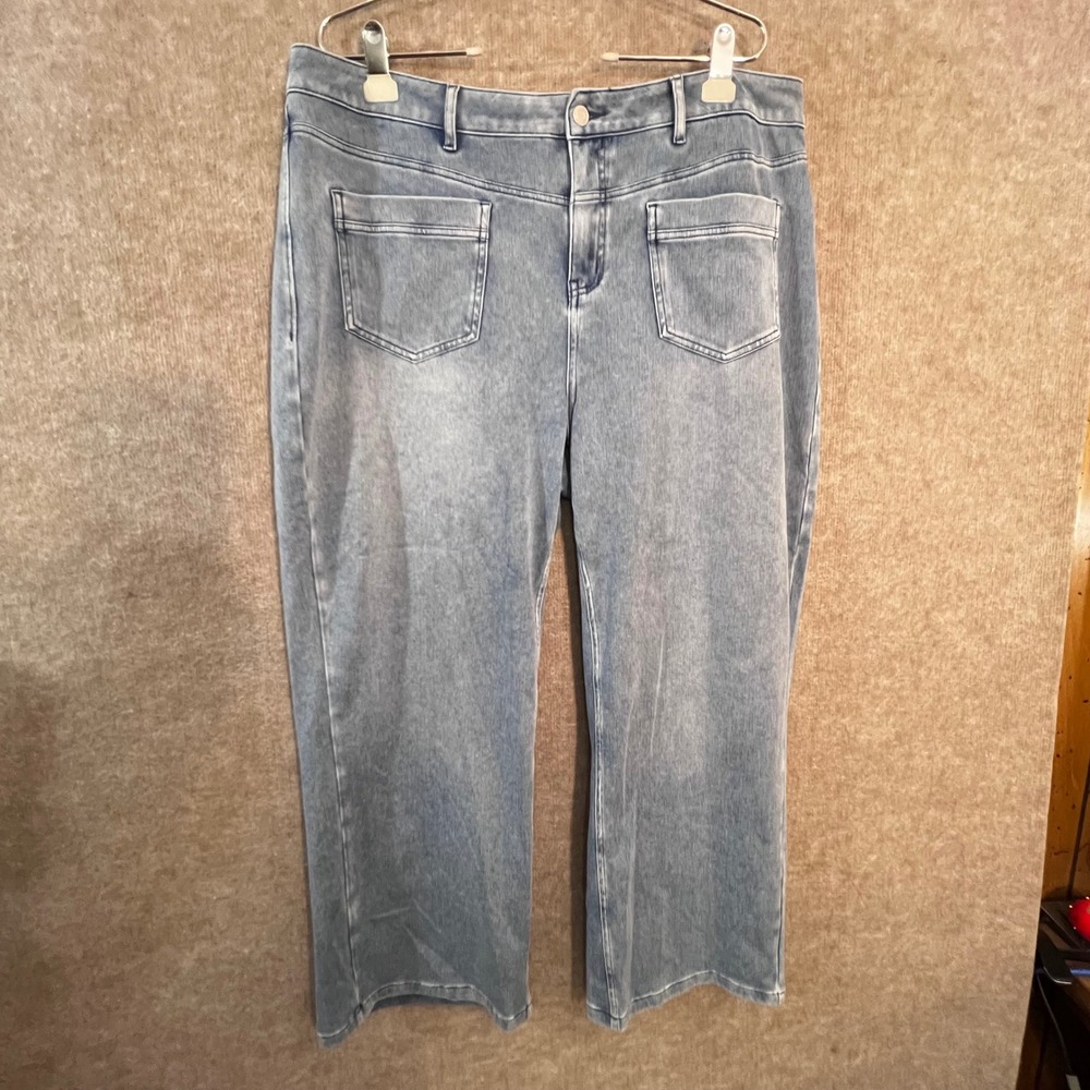 Halara Denim Flex Jeans Women XL Blue Wide Leg High Rise Stretch Casual